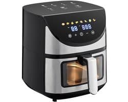 Heteluchtfriteuse - Airfryer Olievrij - Gezond Koken - Met Kijkvenster - 7 Liter - Zwart
