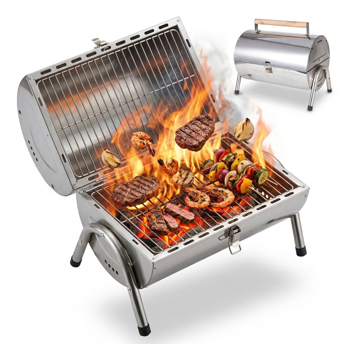 Tafelgrill - 41,5x35x24,5 cm - zilver — afbeelding 1