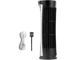 Kleine tafelventilator Torenventilator Airconditioning Fans voor thuis Woonkamer Slaapkamer USB Bureauventilator Tafellamp 2 snelheden Stil, Zwart