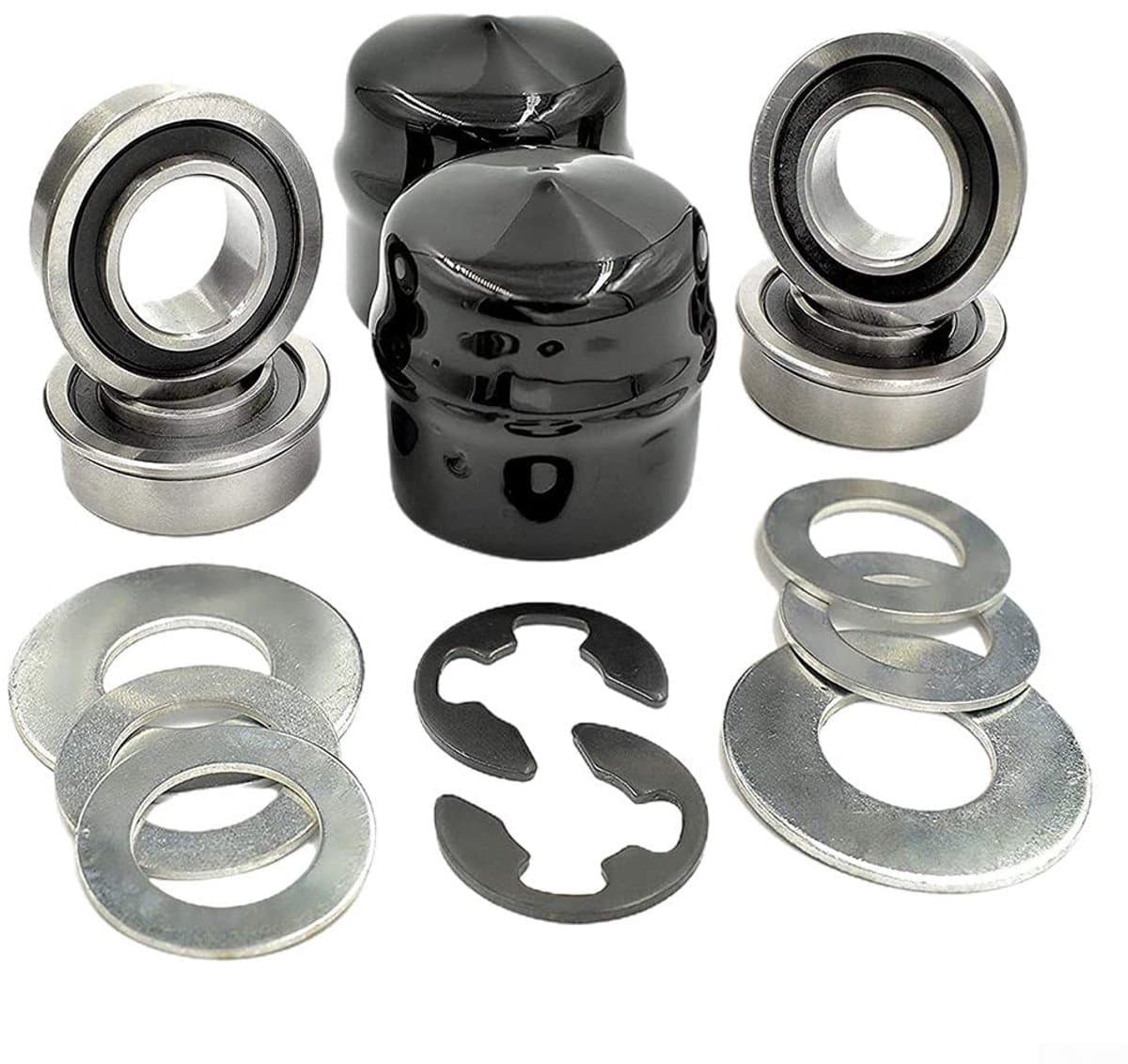 Dailygoods- Voorwielring - Dragende Omzettingsuitrusting - Conversiekit - Compatibel met Craftsman/Poulan/Husqvarna/Jonsered - Metaal/Rubber - Inhoud: 1 set - Wielbus — afbeelding 1