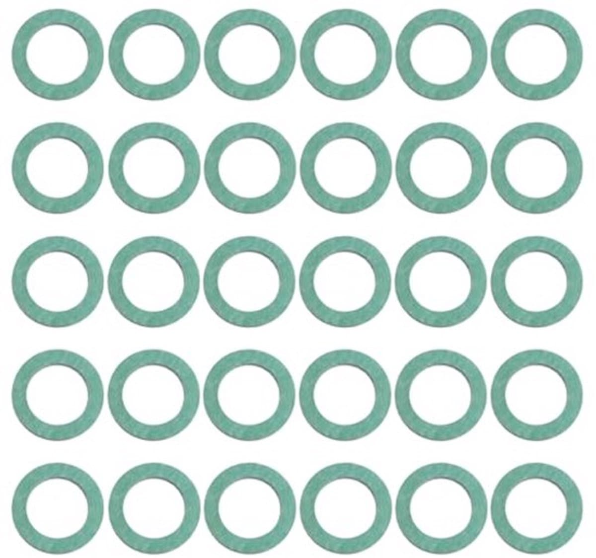30 stuks groene vezelringen 1/2 inch (18 x 12 x 1,5 mm) afdichtringen hoge temperatuur vezelring voor gaskookplaat boiler omvormerklep — afbeelding 1