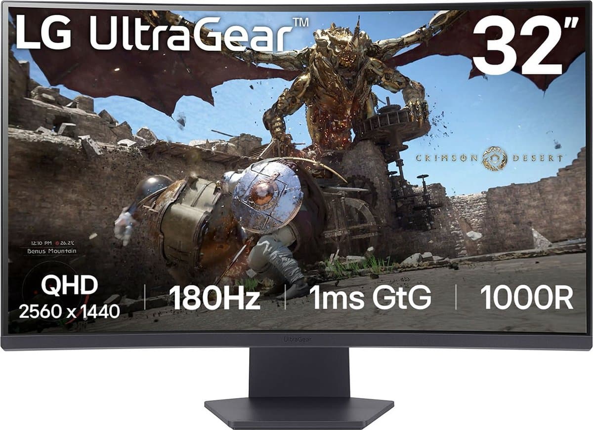 LG UltraGear 32GS60QC-B - QHD Curved Gaming monitor - 180hz - 1 ms - 32 inch — afbeelding 1