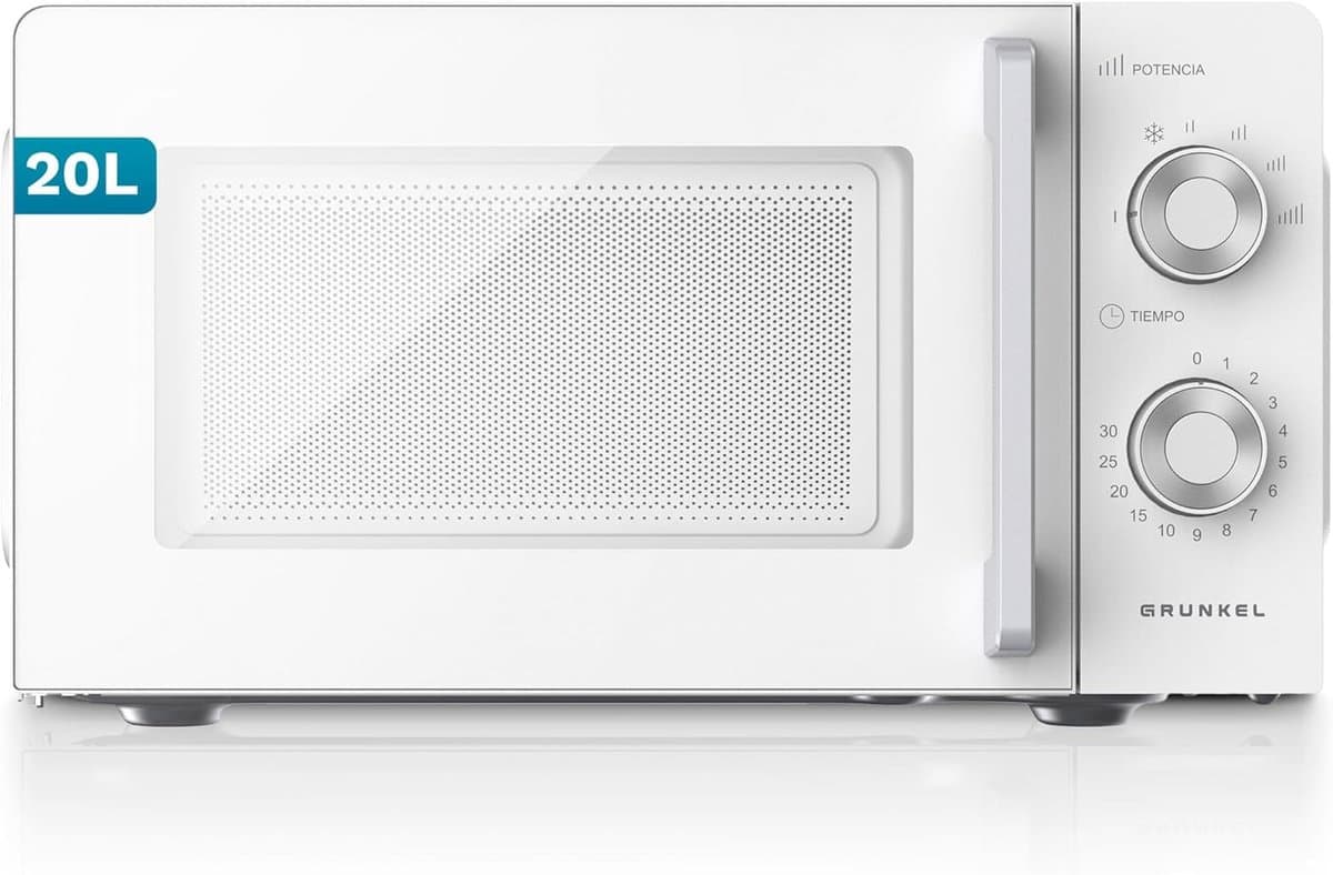 Magnetron met grill - Compacte oven - Snelle maaltijden - Veelzijdige kookopties - 20 liter inhoud - Wit — afbeelding 1