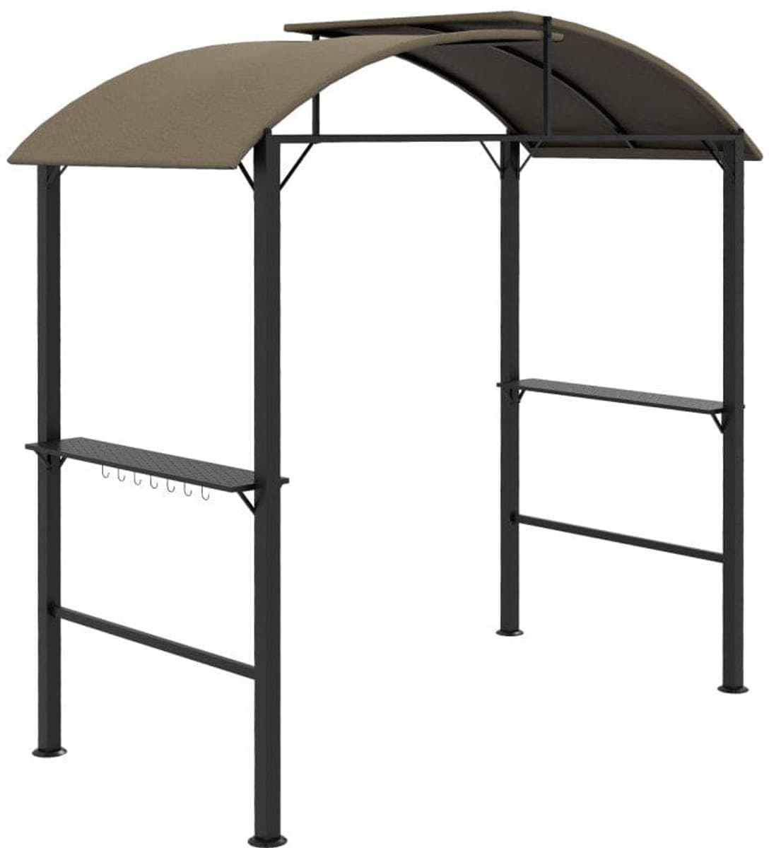 BBQ Overkapping – Barbecue Tent – Grill Schuilplaats – Buitenkeuken Overkapping – Grill Shelter – Zwaar Stalen Frame – Verstelbaar Polyester Dak 1-2,3 m – Khaki Groen — afbeelding 1