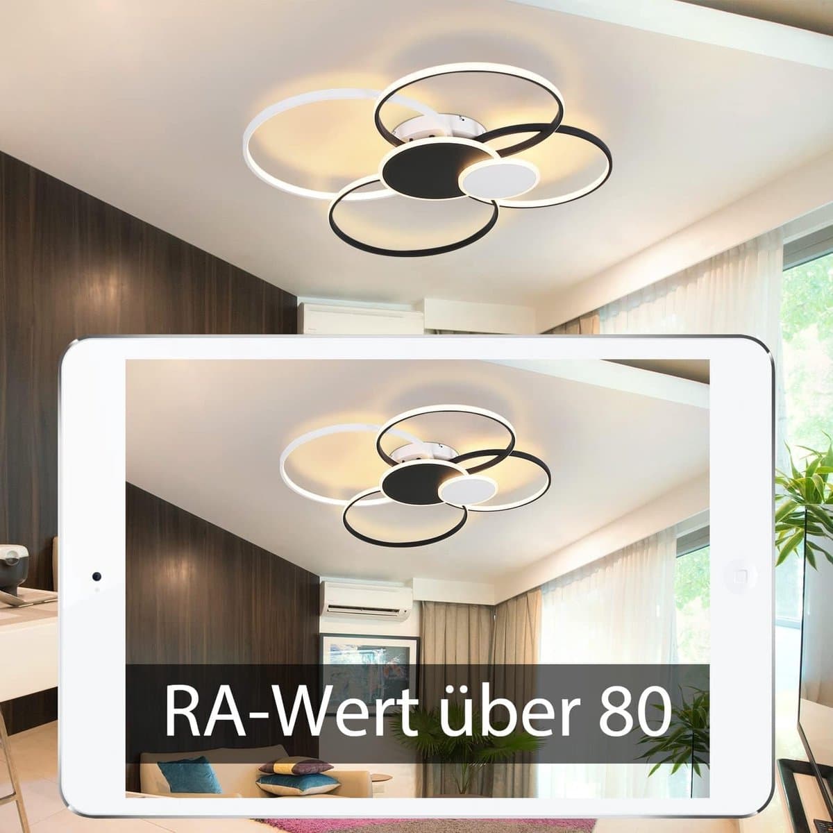 Moderne LED Plafondlamp Groot Woonkamer Dimbaar met Afstandsbediening — afbeelding 1