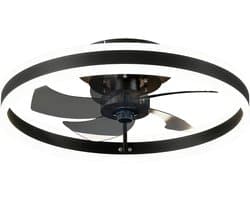 Norvia - Ventilator Lamp - Ventilator Plafond - Hanglamp - LED Verlichting - 50 cm - Zomer & Winter - 3 Snelheden - Zwart