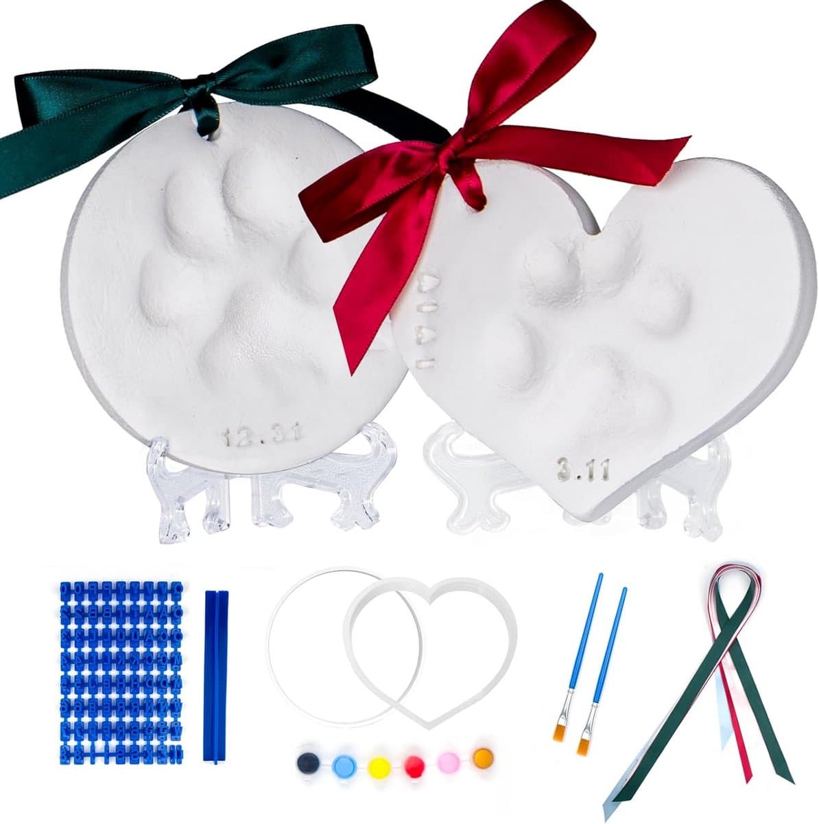 Klei Pootafdruk Set voor Honden en Katten - DIY Aandenken — afbeelding 1