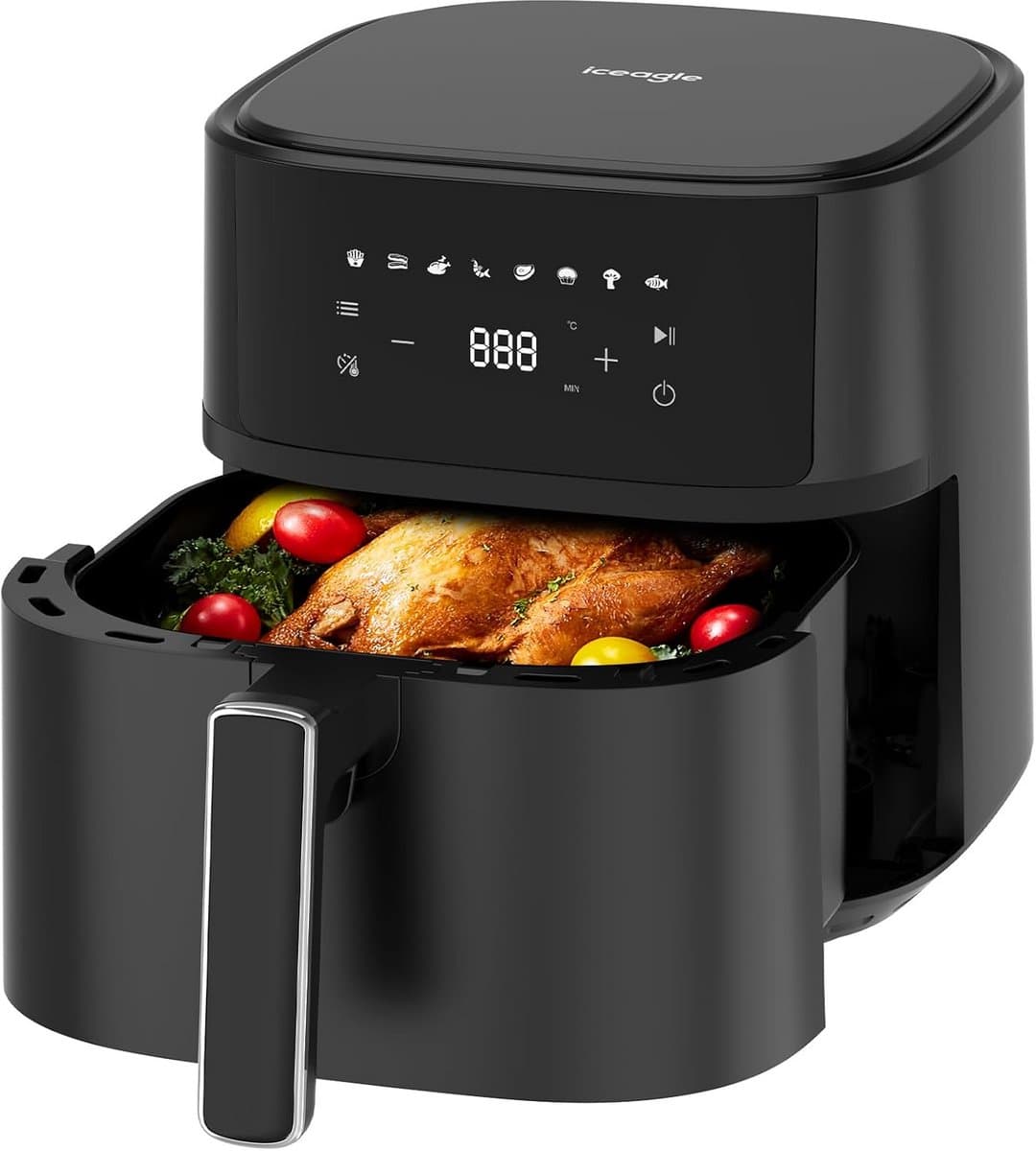 XXL Heteluchtfriteuse 6.5L met Digitale Display en 8 Programma's - Zwart — afbeelding 1