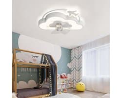 Kinderslaapkamer Plafondventilator met Verlichting, LED, Dimbaar en Afstandsbediening
