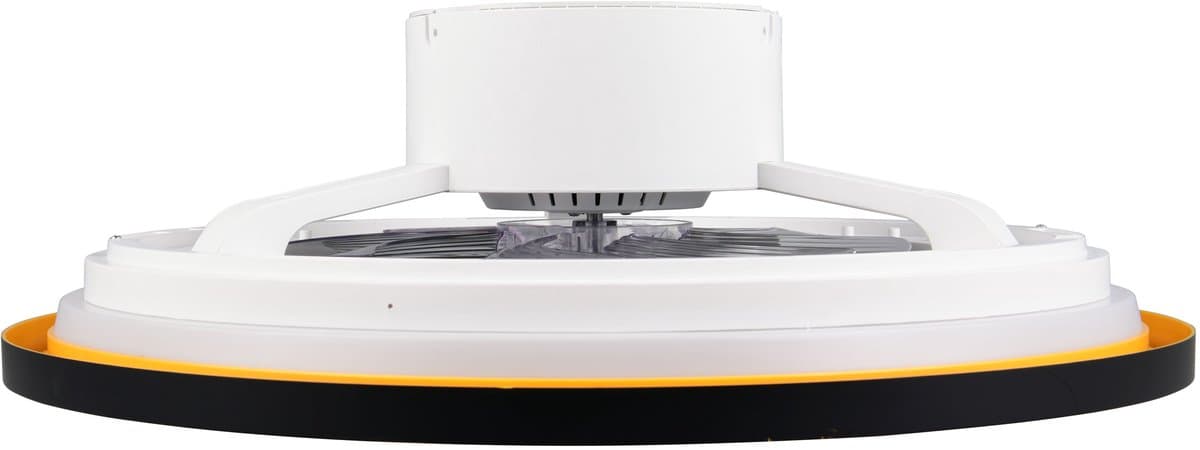 REALITY VARPULA - Ventilator - Zwart-goud - incl. 1x SMD 28 W - Afstandsbediening - Geintegreerde dimmer - Traploos instelbare lichtkleur - Zomer- en wintermodus - 6 snelheidsniveaus — afbeelding 1