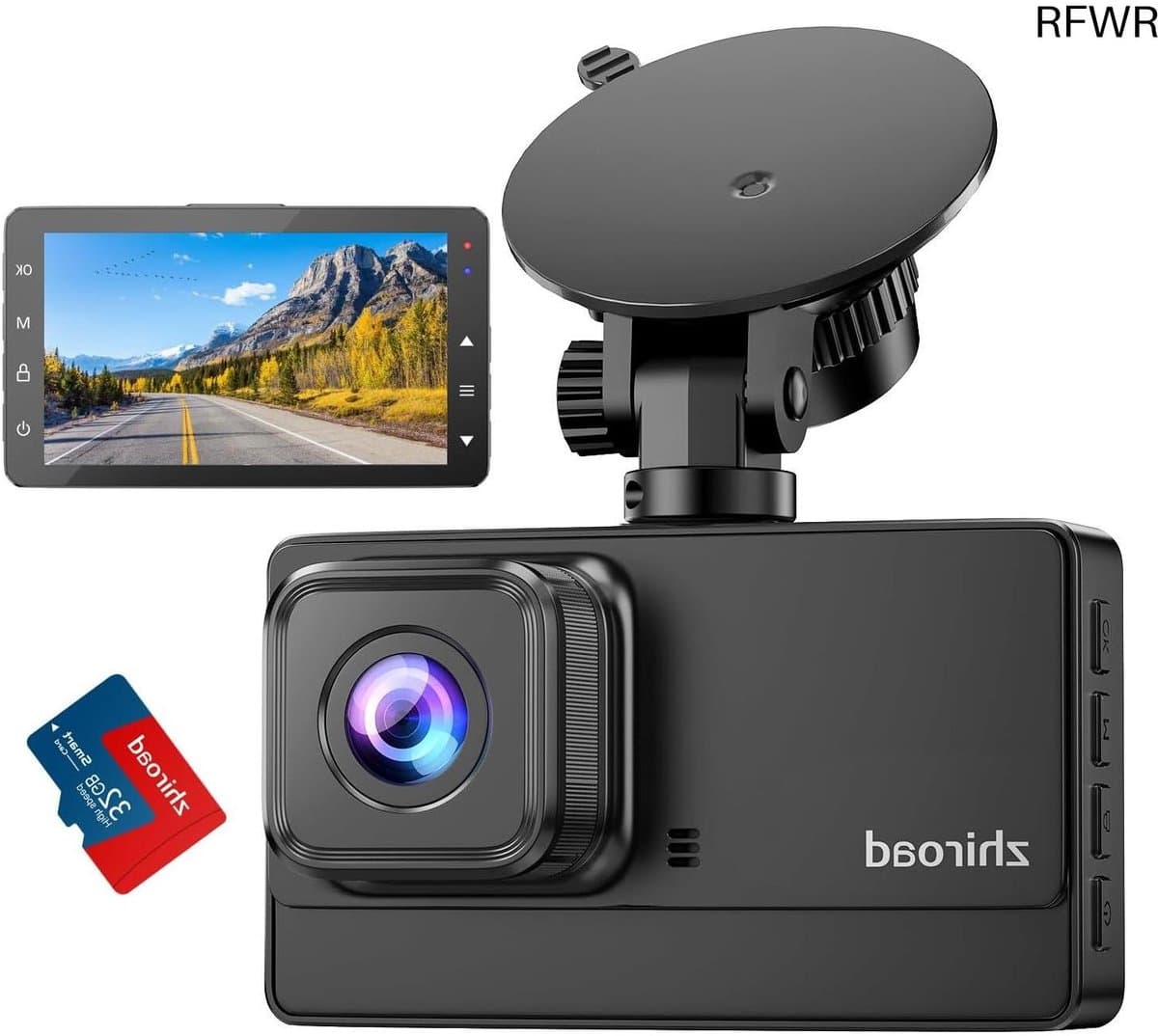 RFWR® Dashcam Auto 1080P FHD met Nachtzicht en G-Sensor | 3 Inch IPS Scherm, 176° Groothoek en Parkeermodus — afbeelding 1