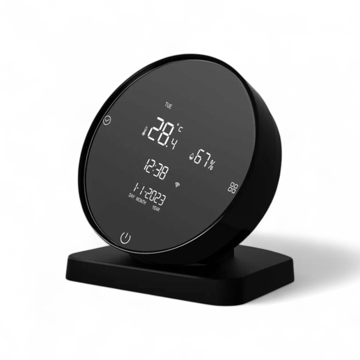 Thermostaat | Wifi touchscreen | Draadloos RF ontvanger | Opbouw/vrijstaand | USB-C of 3x AAA voeding | Zwart | Kunststof — afbeelding 1
