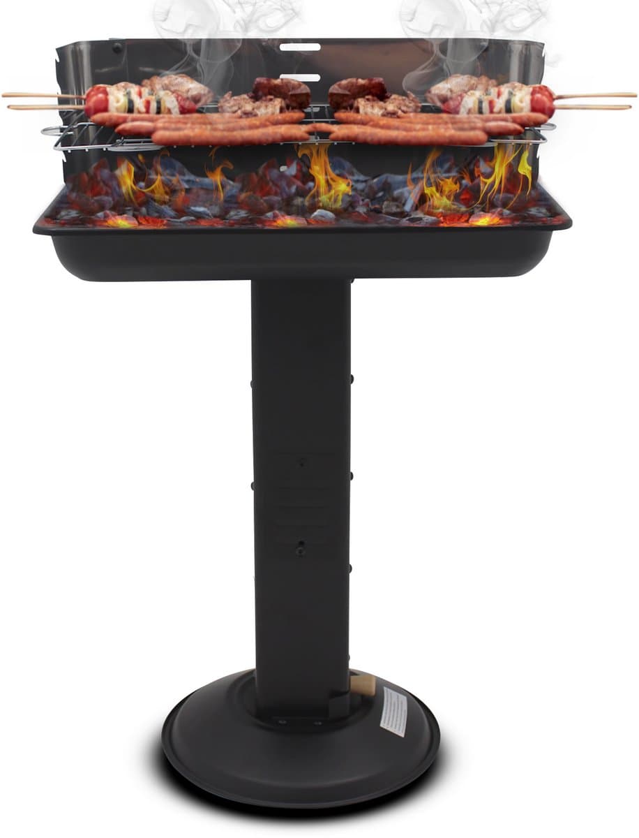 Muntel® Houtskoolbarbecue - Zuil barbecue - BBQ - Asopvangbak - Schuifregelaar - RVS - Zwart — afbeelding 1