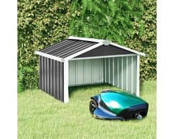 Schuur voor grasmaaiers, garage voor robots, grasmaaiers, afdekking voor robotmaaier, verzinkt staal, antraciet, 92 x 97 x 63 cm