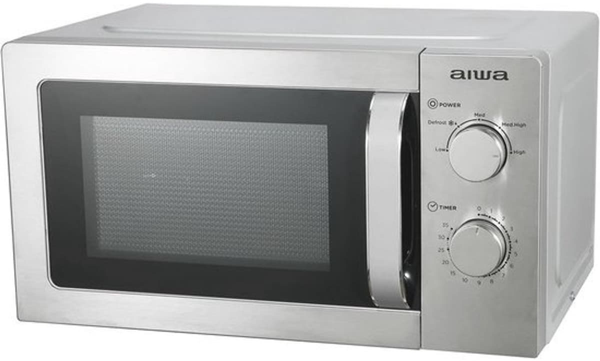 Zilverkleurige magnetron - 20 L inhoud - Draaiknopbediening, 700 W — afbeelding 1
