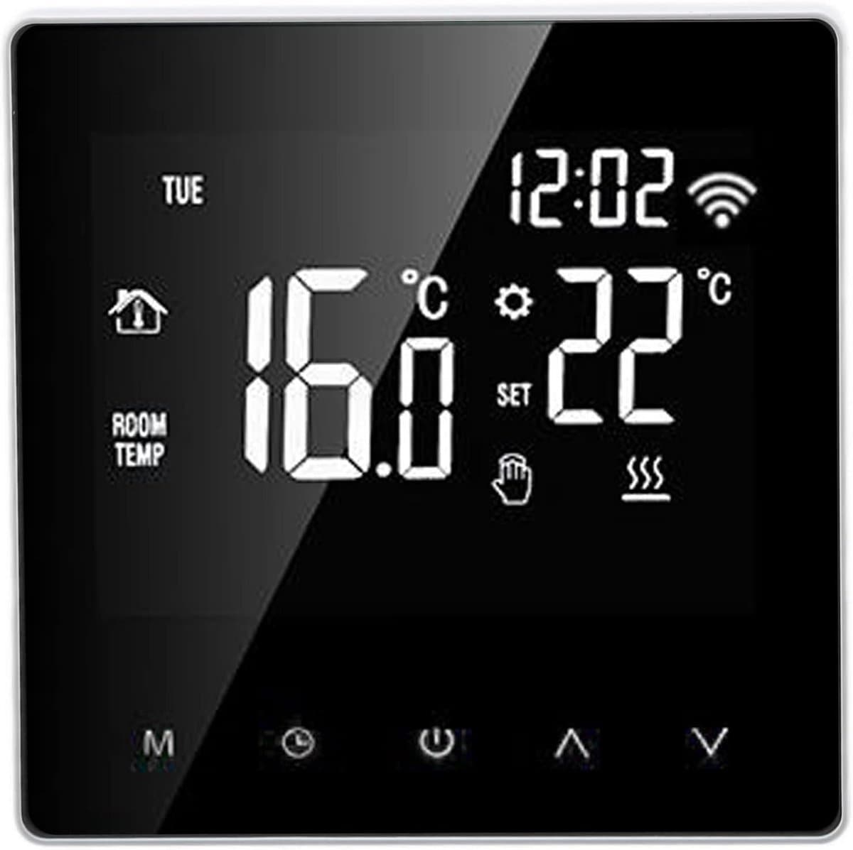 Slimme Wifi Thermostaat voor Elektrische en Watergestookte Vloerverwarming - LCD Touchscreen — afbeelding 1