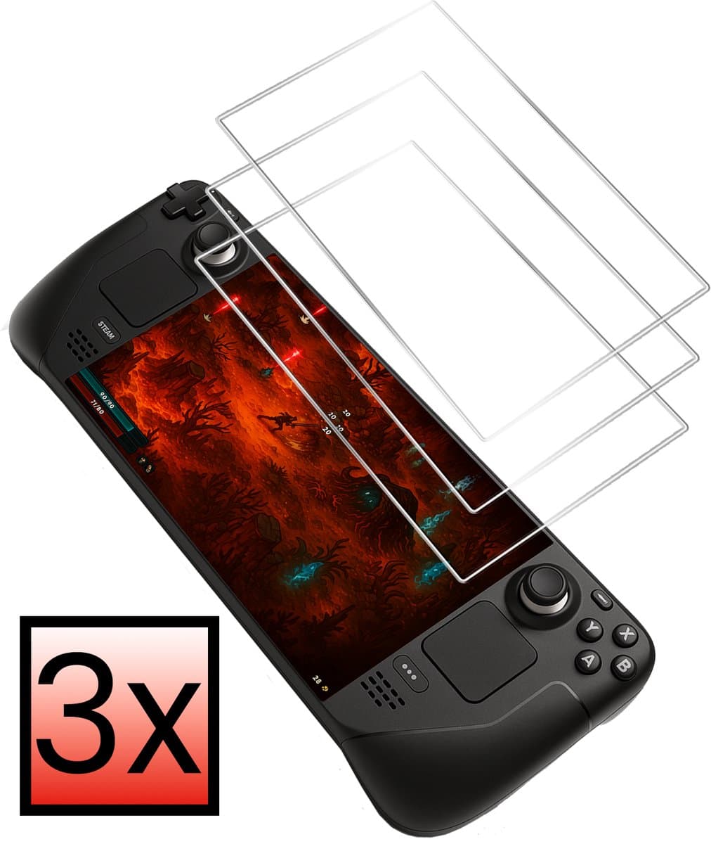Screenprotector Geschikt voor Steam Deck OLED Bescherm Glas Screen Protector - 3 PACK — afbeelding 1