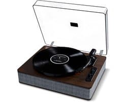 White-Label® Platenspeler Bluetooth - CD Speler met Speakers - Vintage - Bruin met Grijs