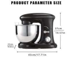 Keukenmixer – Mengmachine – Bakmixer – Deegkneder – Standmixer – 1400W Krachtige Motor – 4,5 Liter RVS Mengkom – Zwart