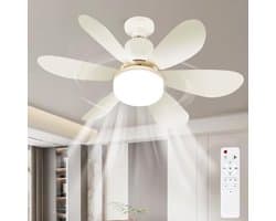 LISM-Een hanglamp met ingebouwde ventilator, een stille LED-plafondventilator met geïntegreerde verlichting en afstandsbediening, Geschikt voorzien van 3 dimstanden, 3 windsnelheden en een timerfunctie.
