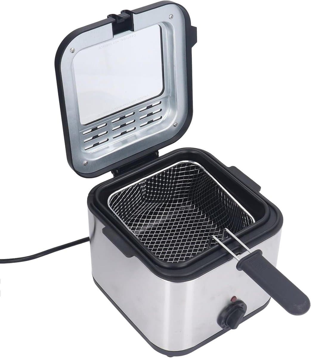 Elektrische Friteuse - Frituurpan - Gezinsmaaltijden Bereiden - Snelle Gelijkmatige Garing - 25 L - Zilver — afbeelding 1