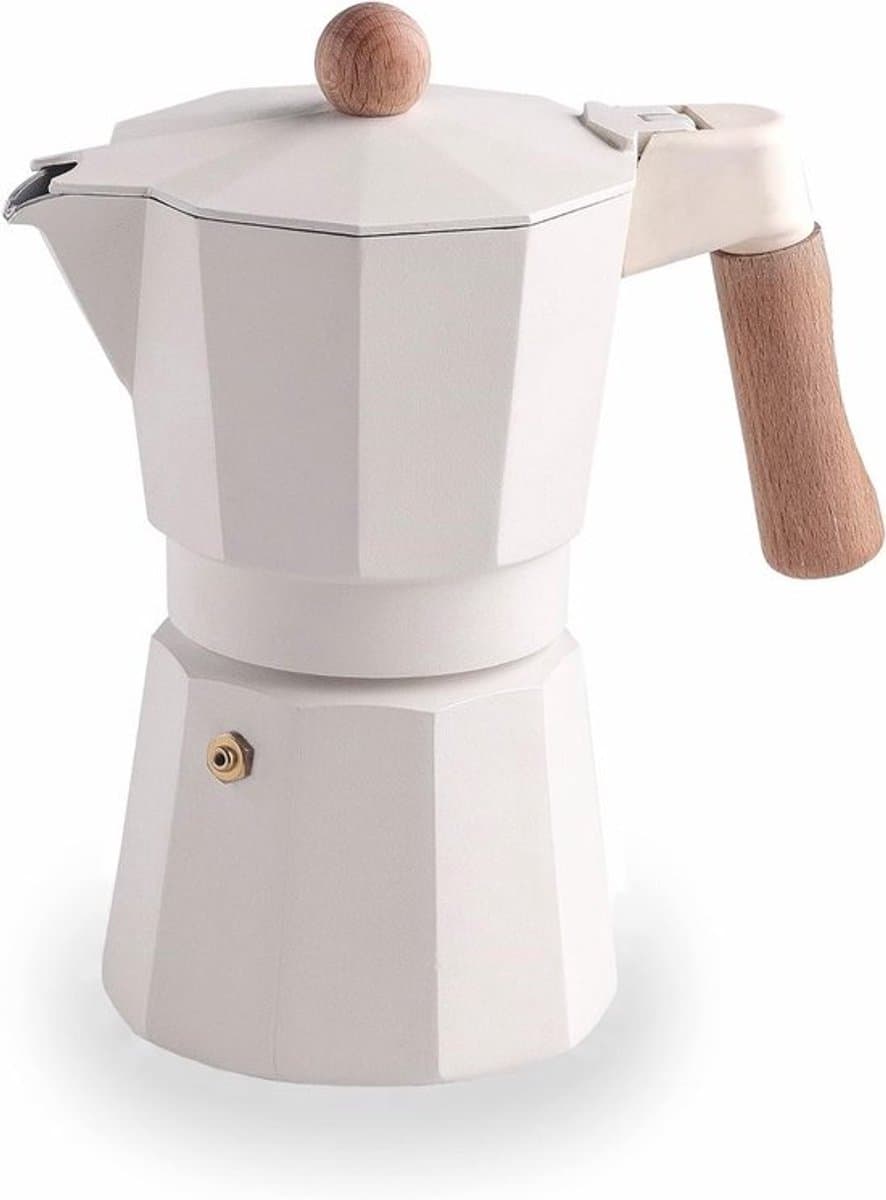 Koffiezetapparaat - Espresso Maker - Italiaanse Koffie - Geschikt Inductie - 6 Kopjes - Wit — afbeelding 1