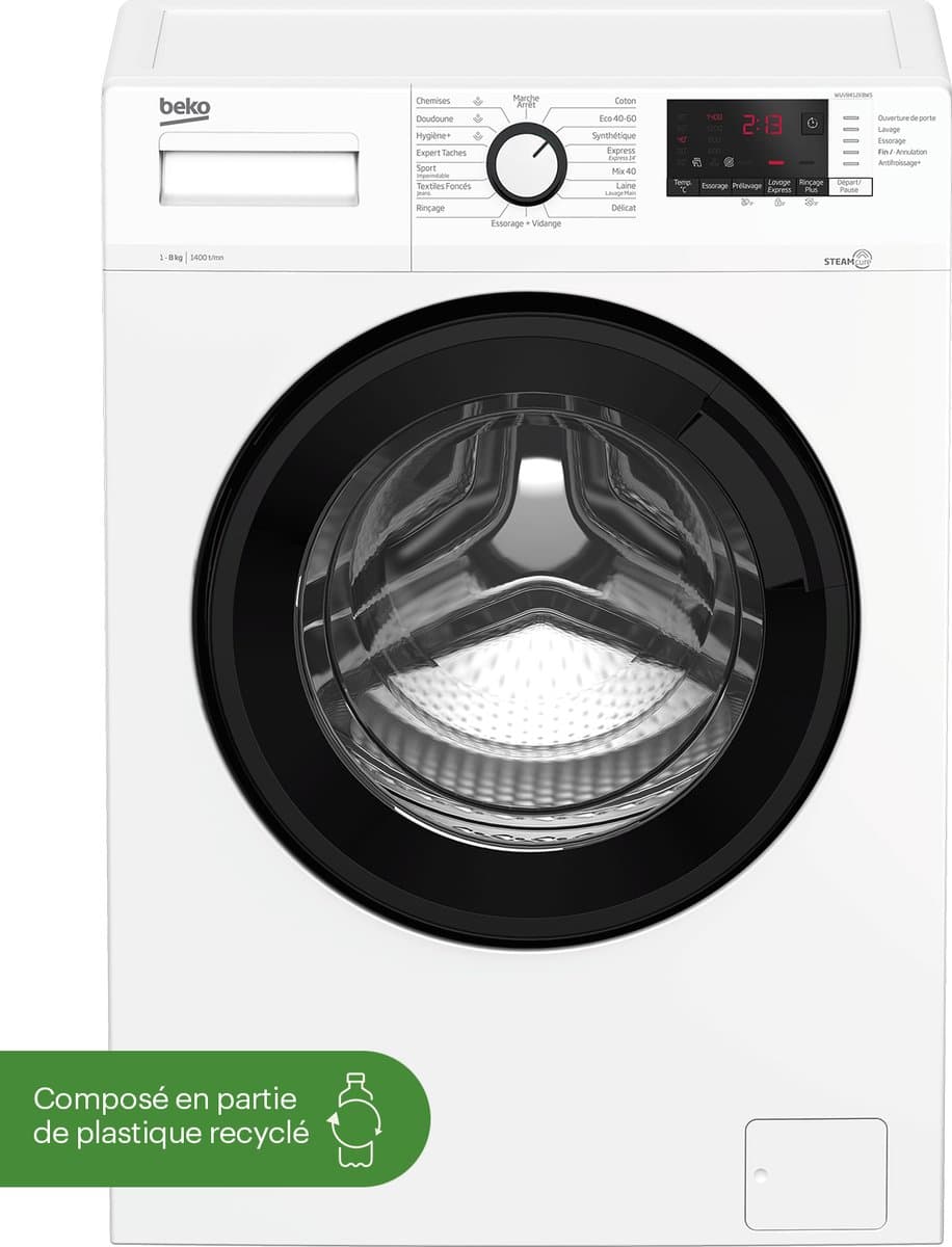 Beko b100 WUV8412XBWS wasmachine Voorlader 8 kg 1400 RPM Wit — afbeelding 1
