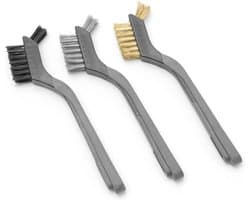 HENDI Set smalle grillborstels – staal, koper en nylon – 178 mm – 3 stuks