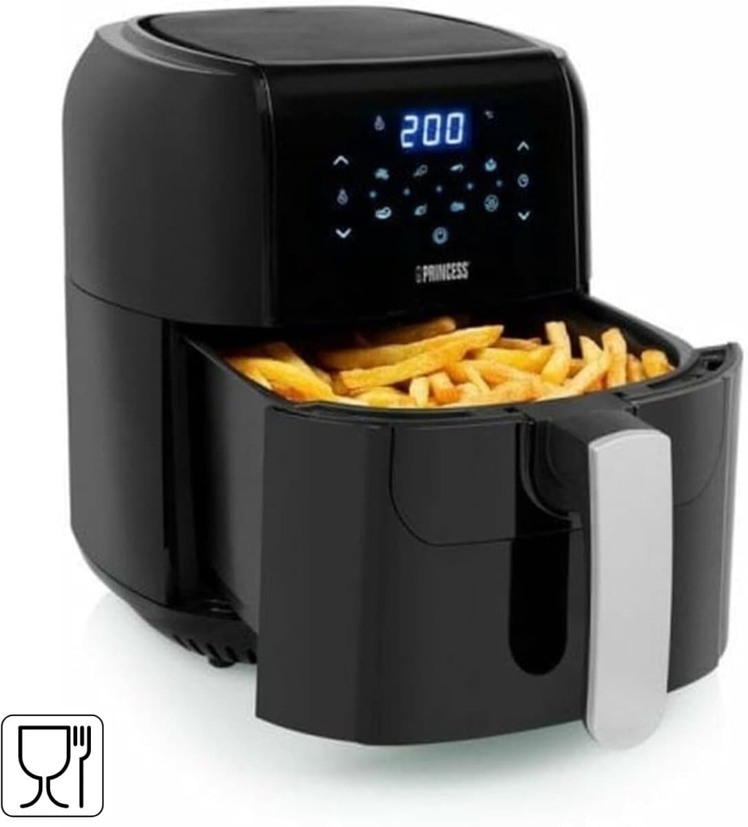 Princess 01.183029.01.650 friteuse Enkel 5,5 l Vrijstaand 1400 W Heteluchtfriteuse Zwart — afbeelding 1