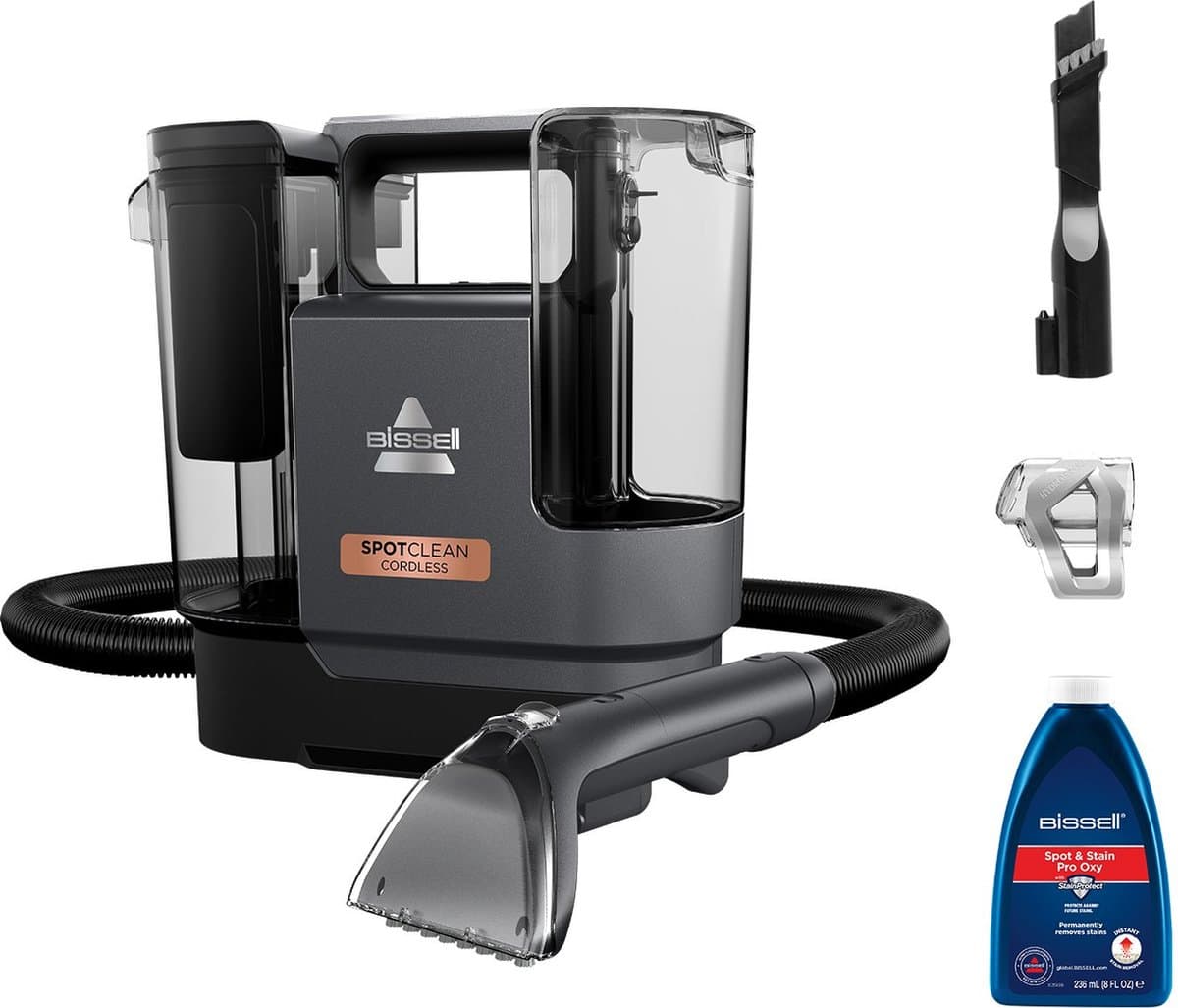 BISSELL SpotClean Cordless Draagbare Vlekkenreiniger - Draadloze Tapijtreiniger, Bank Reiniger, Auto, Matras, Sneaker & Zetelreiniger - Snoerloos Carpet Cleaner Apparaat - Triple Action Reinigingsmachine - tot 30 Minuten Gebruiksduur - 3681N — afbeelding 1