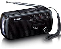 Lenco Noodradio - Draagbare opwindbare Radio - Radio op batterijen - Powerbank - Zaklamp - Noodpakket - MCR-113BK - Zwart