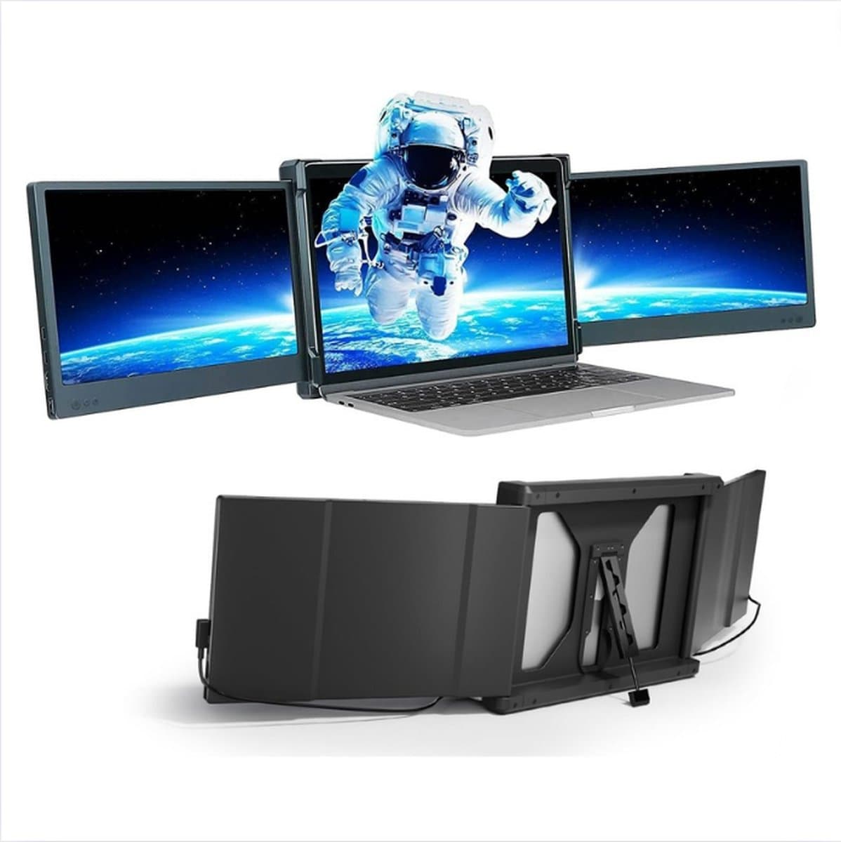 Extra Scherm Laptop - Draagbare Monitor Multitasken - Portable Monitor Uitbreidbaar - 2x 12 Inch — afbeelding 1