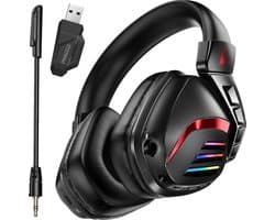 Phreeze GHW3 Gaming Headset met Microfoon - Bluetooth + 2.4Ghz USB C + USB A Dongle - Draadloos - RGB - 7.1 3D Surround Sound - Ultra Low Latency - Geschikt voor PS5, PS4, Nintendo Switch, PC Headsets PS5