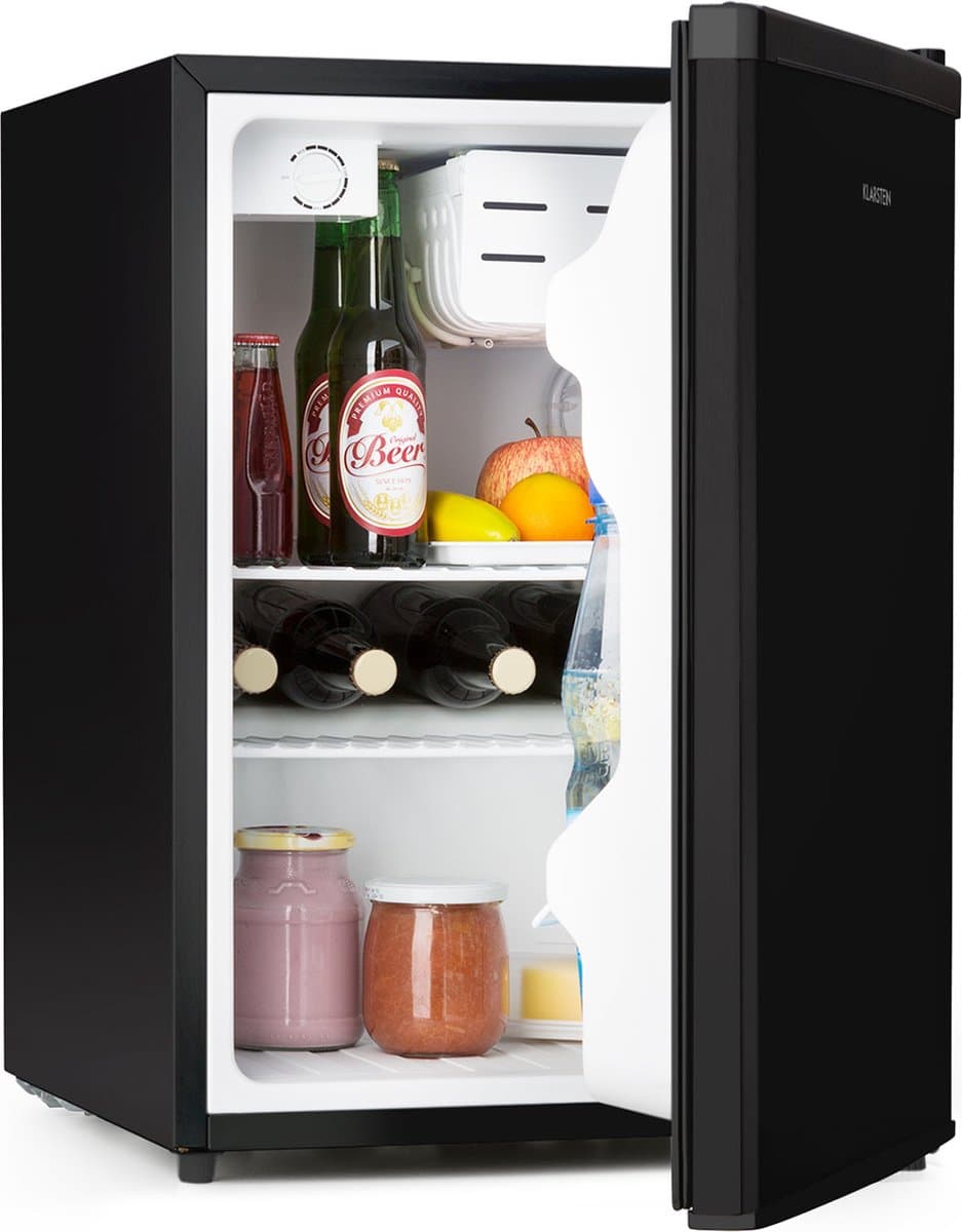 Klarstein koelkast, minikoelkast voor drankjes, kleine koelkast met vriesvak, stille kleine koelkast, huidverzorgingskoelkast, campingkoelkast, minikoelkast voor kamer, kantoor 0-10°C, 65L - 4L - voor Studentenkamer - Vrijstaand — afbeelding 1