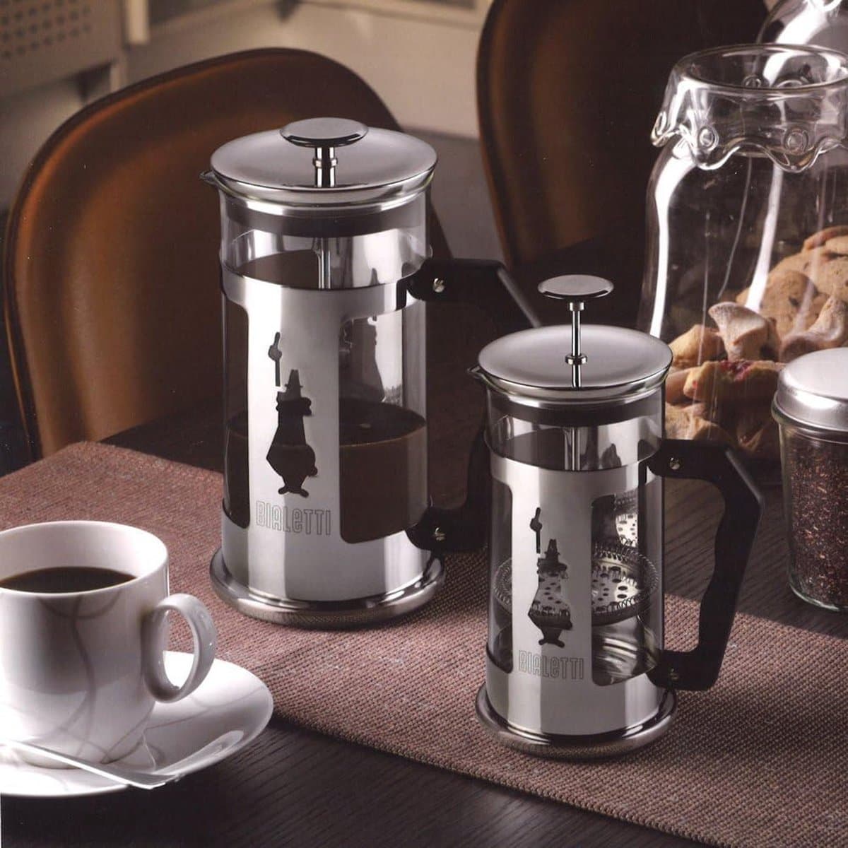 koffiezetapparaat- draagbare cafetière met drievoudige filters- hittebestendig glas met roestvrijstalen 350 ml — afbeelding 1