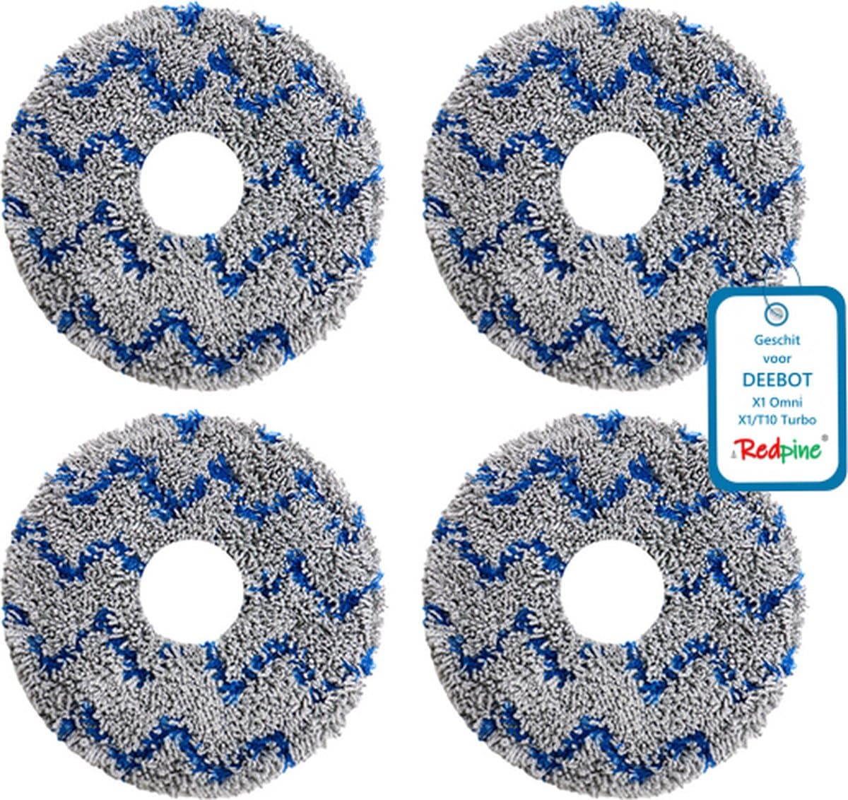 RedPine Wasbare Dweilpads geschikt voor Ecovacs Deebot X2 Omni / X1 Omni / X1 Turbo / T10 Turbo Mop doeken Vervanging — afbeelding 1