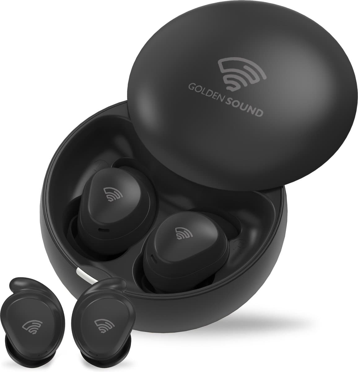 Golden Sound Oordopjes slapen - Draadloze oordopjes - Sleep Plugs - Actiev Noise Cancelling 24dB - Slaap Oortjes - Sport oordopjes - Geschikt voor elke laptop en smartphone - Zwart — afbeelding 1