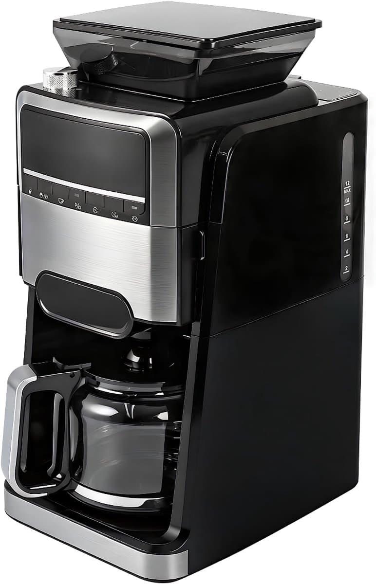 SNJY® Koffiemachine met Bonen - Volautomatische Koffiemachine - Espressomachine - Koffiezetapparaat Bonen - 1400W - Zwart — afbeelding 1