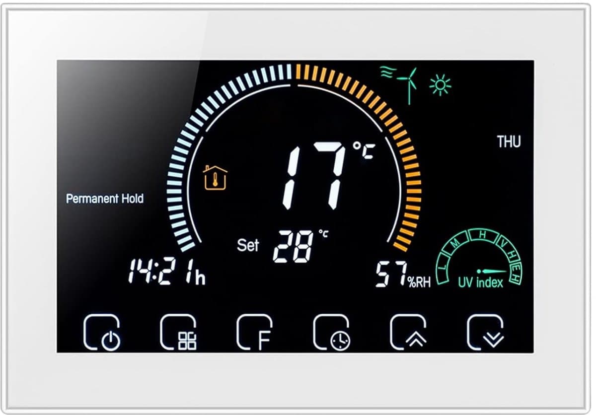 Digitale Thermostaat - Slimme Regelaar - Comfort Thuis - Wifi Programmeerbaar - 3500W - Wit — afbeelding 1
