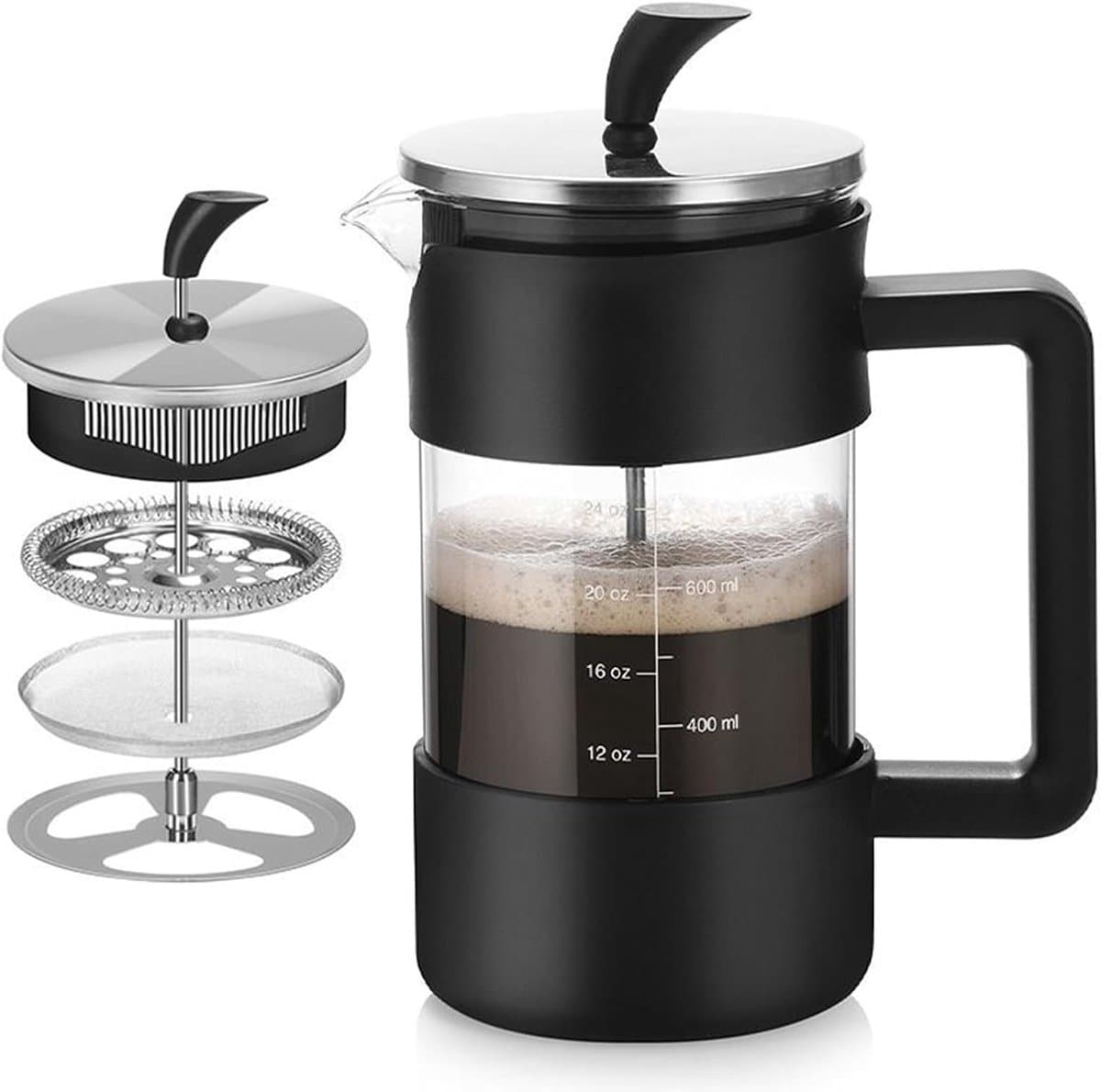 Koffiezetter Glas - Waterkoker - Koffie Bereiden - Druppelvrij Schenken - 1 Liter - Transparant — afbeelding 1
