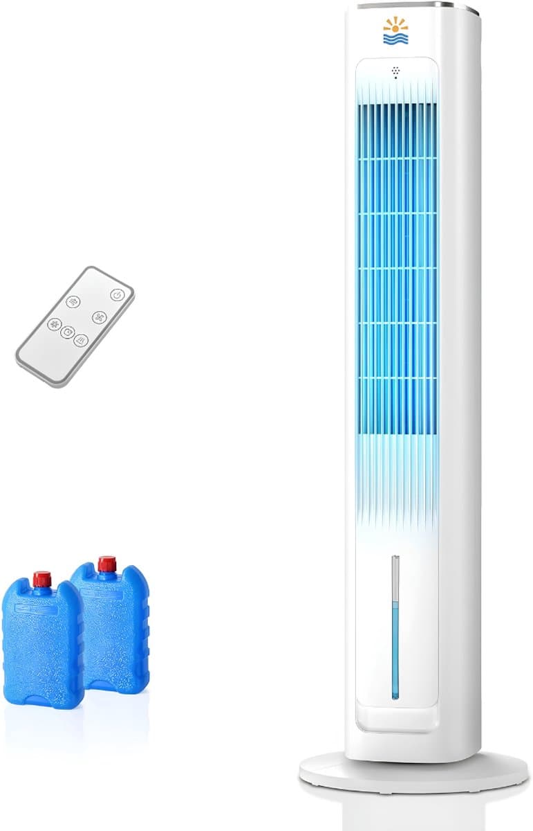 DnA® Airco Zonder Afvoerslang - Mobile Airco - Aircooler - Energy Class A++ - 3L Water Tank - Wit - 29cm x 29cm x 98cm — afbeelding 1