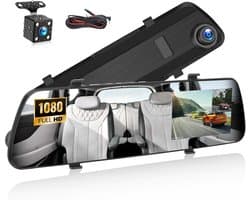 SnelShoppen - GOHHDL Dashcam 1080P met Achteruitrijcamera, 4-inch Scherm, Nachtzicht, Verkeersveiligheid, Auto Accessoire, Video-opname, Achteruitkijk