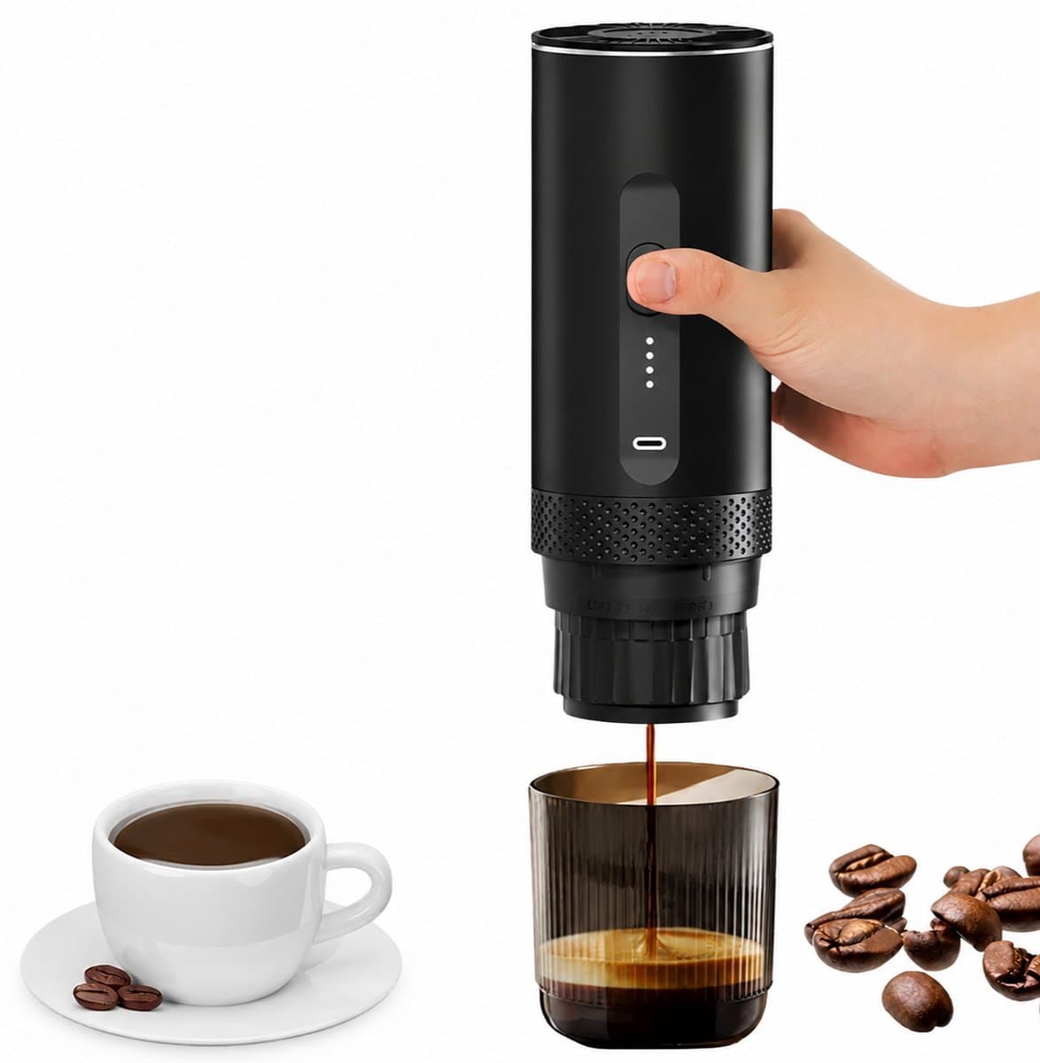 Loushops - Koffiezetapparaat - Koffiemachines - Draagbare koffiemachine - Elektrische koffiemachine - 2-in1 - Draadloos — afbeelding 1