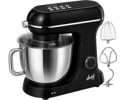 Vivid Green Luxe Keukenmixer - 7L Mengkom met Verwarmde Bodem - Rijsfunctie - Touchscreen & Timer - Vaatwasserbestendig - Keukenmachine - Keukenrobot - Zwart
