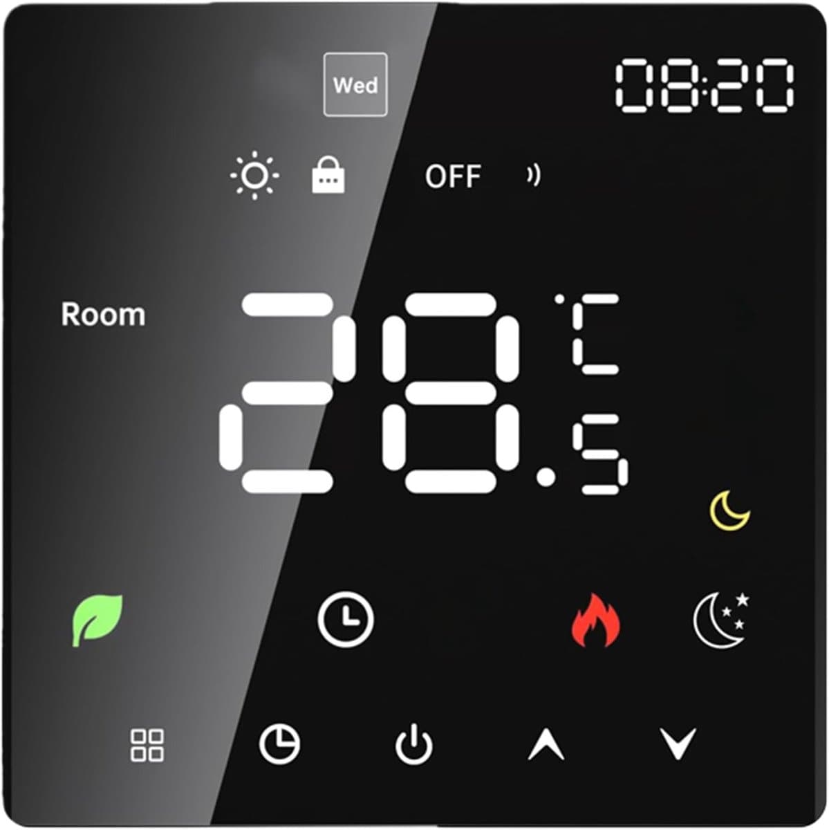 Slimme Thermostaat - Programmeerbare Regelaar - Energie Besparen - Nauwkeurige Vloerverwarming - 86x86x41mm - Wit — afbeelding 1
