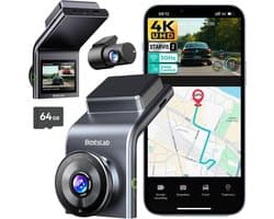 Dashcam voor auto - Zwart - G300H Plus - 4K+1080P Dual Channel Camera met Nachtzicht en Wifi - Voor Veilig Rijden