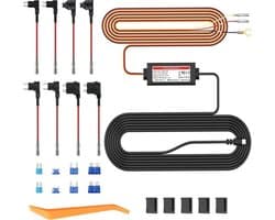 SnelShoppen - Dash-Cam Hardwire Kit USB-C met LED Display, 12V-30V naar 5V/3A Spanning Converter, 24 Uur Bewakingsmodus, Laag Voltage Bescherming voor
