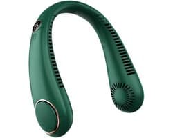 USB oplaadbare nekventilator - Bladeless, ventilator met 3 snelheden, digitaal display, persoonlijke koeling voor thuis en op kantoor - groente