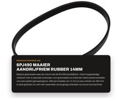 Dailygoods- Aandrijfriem Rubber 14mm Breedte - Gesloten Lus - 490mm Omtrek - Compatibel met Qualcast M2E1032M/M2E1232M - Duurzaam - Slijtvast - Grasmaaierriem
