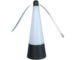 Vliegenventilator met LED - Muggenverjager - Buitenactiviteiten - USB Oplaadbaar - 26 cm hoog - Zwart